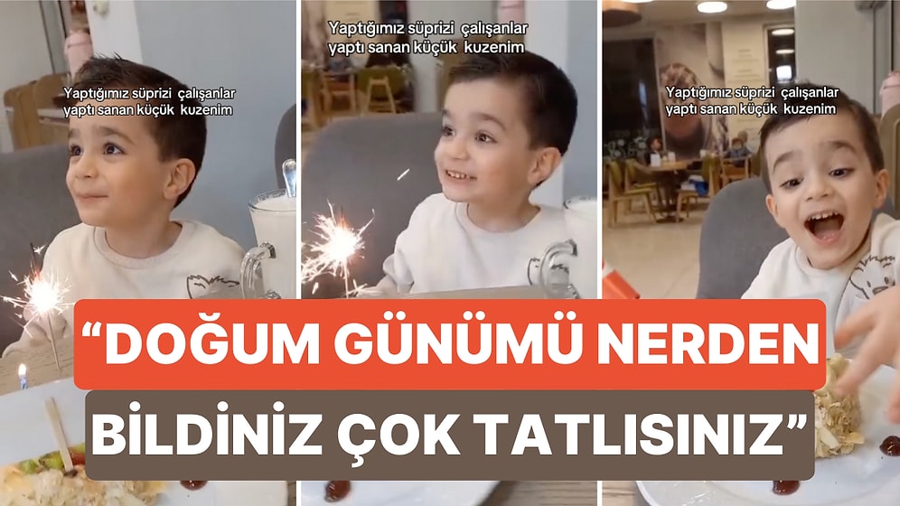 Kuzeninin Yaptığı Sürprizi Çalışanlar Yaptı Sanıp Garsona İltifat Eden Miniğin Sevimli Anları