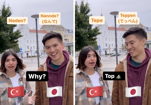 Yuji Beleza ve Elif Değer isimli iki arkadaş, Türkçe ve Japonca'daki benzer kelimeleri paylaştı.