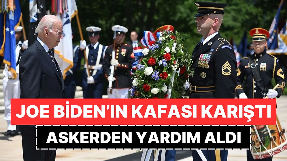 ABD Başkanı Joe Biden'ın Çelenk Bırakma Töreninde Kafası Karıştı