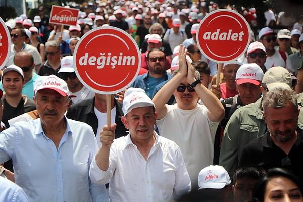 Yüksek Disiplin Kurulu kararı ile CHP'den ihraç edilen Tanju Özcan, "Adalet ve Değişim" yürüyüşü başlatmıştı.