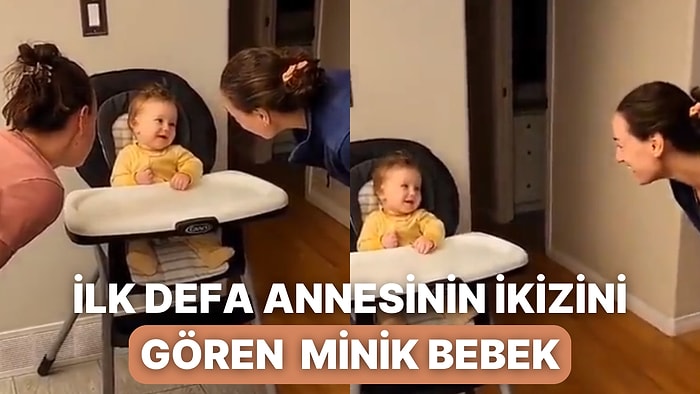 Annesinin İkiziyle İlk Defa Tanışan Minik Bebek Hem Şaşırdı Hem Sevindi