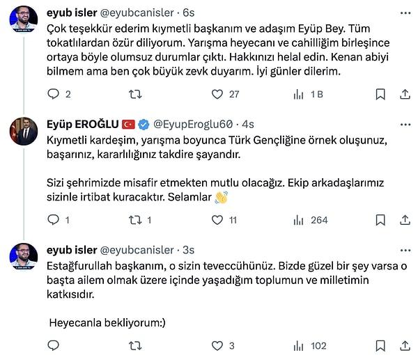 Tokat Belediye Başkanı Eyüp Eroğlu'nun paylaşımına yanıt veren Eyüp İşler de Tokatlılar'dan özür diledi. Ayrıca bu kibar davete icabet edeceğini söyledi.