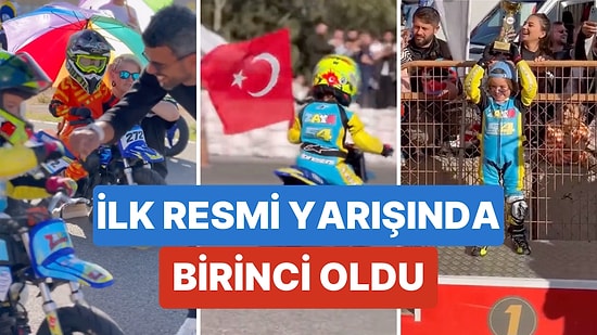İlk Kupası Geldi! Kenan Sofuoğlu'nun Minik Oğlu Zayn Çıktığı İlk Resmi Yarışında Birinci Oldu