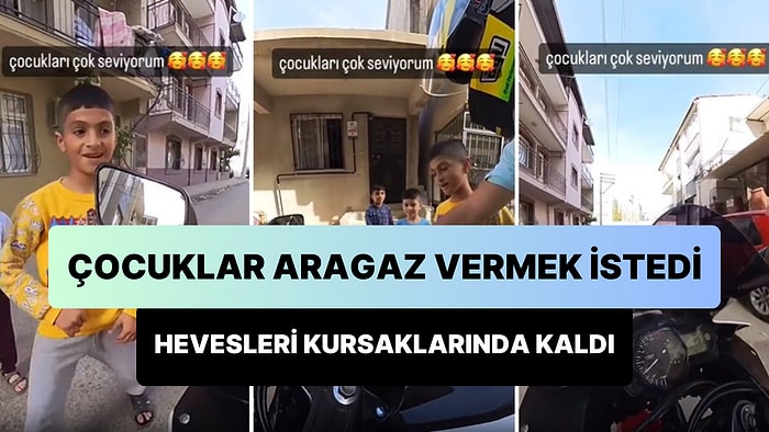 Aragaz Vermek İsteyen Çocukların Hevesini Kursağında Bırakan Motosikletlinin Viral Olan Anları