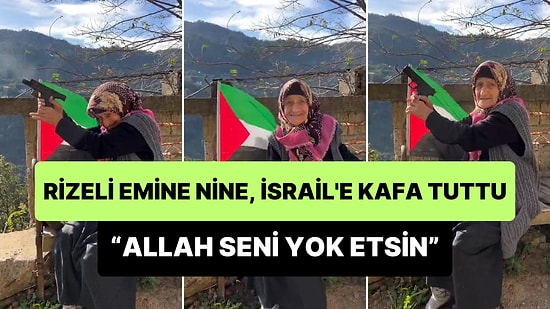 Rize Ardeşenli 93 Yaşındaki Emine Nine Elindeki Silahla İsrail'e Kafa Tuttu: 'İsrail, Allah Seni Yok Etsin'