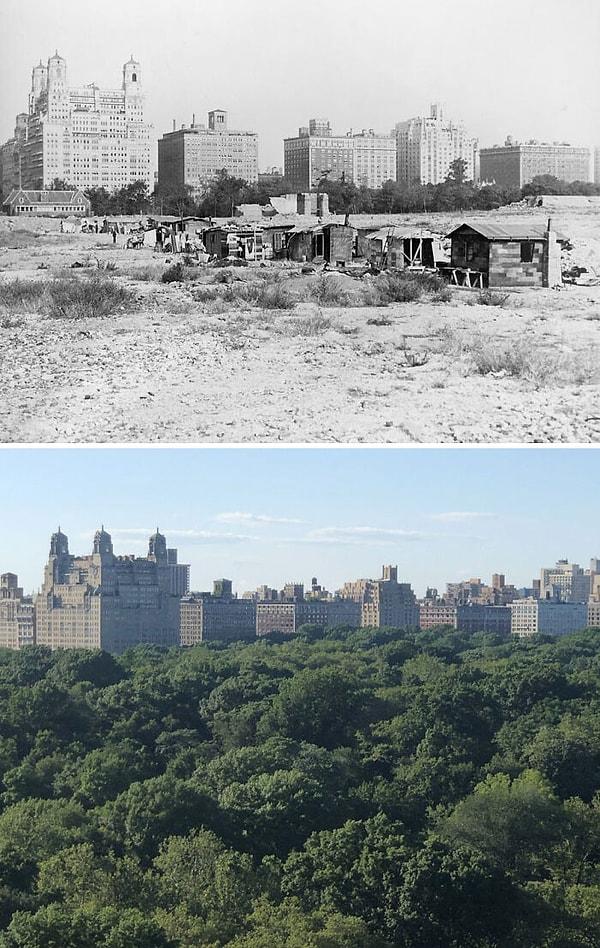12. Nyc'deki Central Park'ın Beresford binasına doğru görünümü. (1932/2022)