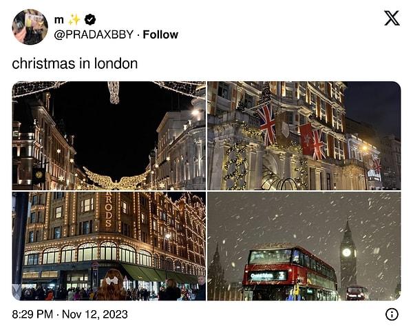 Twitter'da @PRADAXBBY adlı bir kullanıcı, "Londra'da yılbaşı" notuyla 4 tane fotoğraf paylaştı. Önce o fotoğraflara sırayla bi' bakalım.