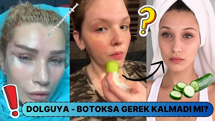 TikTok Fenomeninin Dermatologlara Açıklama Yaptıran Güzellik Hilesi! Salatalık Botoks Yerine Geçer mi?