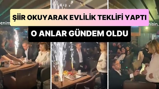 Sevdiği Kadına Bir Kafede Şiir Okuyarak Evlenme Teklifi Yapan Adamın Gündem Olan Anları