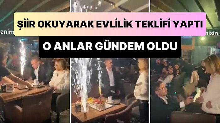 Sevdiği Kadına Bir Kafede Şiir Okuyarak Evlenme Teklifi Yapan Adamın Gündem Olan Anları