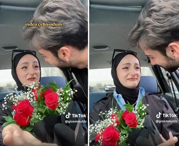 1. yıldönümleri olduğu için sevgilisi Gizem'e çiçek alan Muhammet'in o anlarda gördüğü tepkiler ise sosyal medyada gündem oldu.