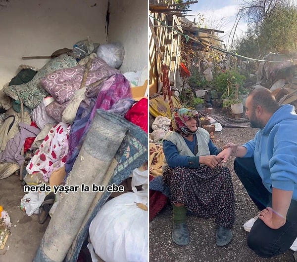 Görme engelli olan ve 5 çocuğu olan Şengül teyzenin tek başına yaşadığı evde izleyenlerin adeta içini sızlattı.