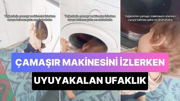 Çamaşır Makinesini İzlerken Uyuyakalan Ufaklığın Viral Olan Anları