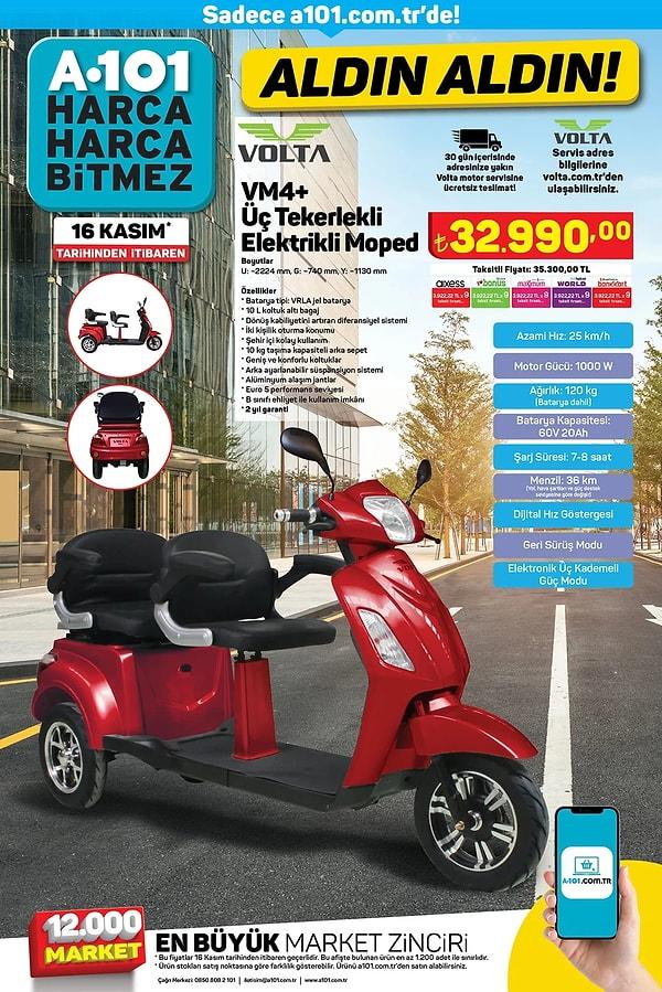 Volta VM4+ Üç Tekerlekli Elektrikli Moped