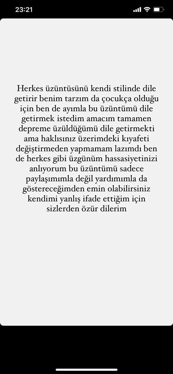 Gelen tepkilerin ardından Candan paylaşımını kaldırarak böyle bir açıklama yapmıştı.