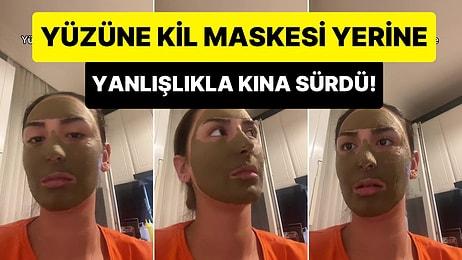 Yüzüne Kil Maskesi Yerine Yanlışlıkla Kına Süren Şanssız Kadın Viral Oldu