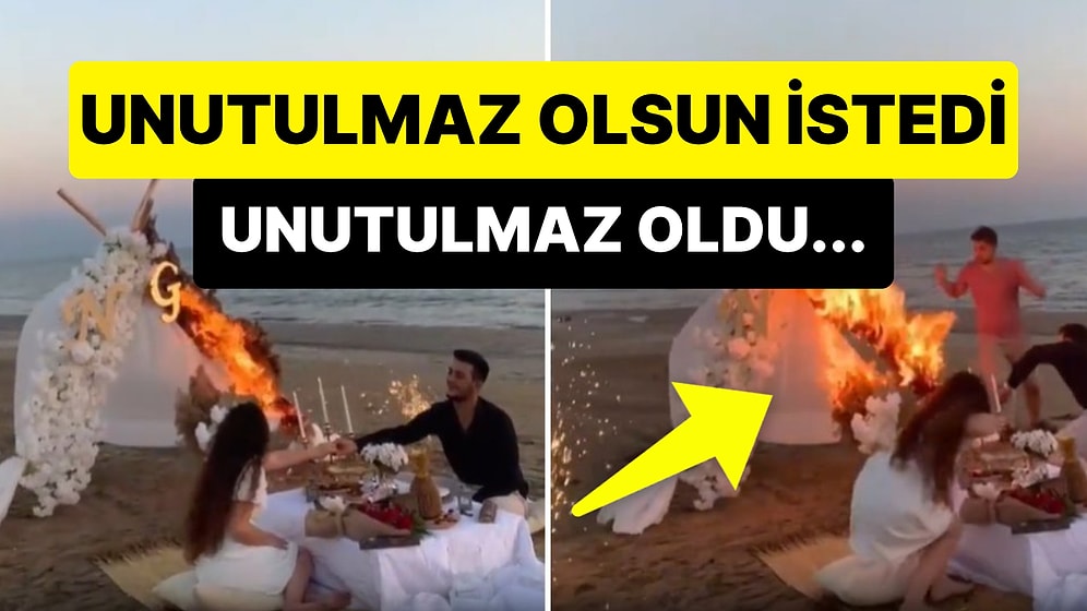 Unutulmaz Bir Evlilik Teklif Yapmak İsterken Yanan Dekor ile Gerçekten Unutulmaz Bir Teklif Yapan Adam