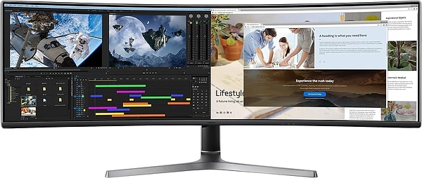 5. Samsung 49 inç QHD QLED Kavisli Gaming Monitör