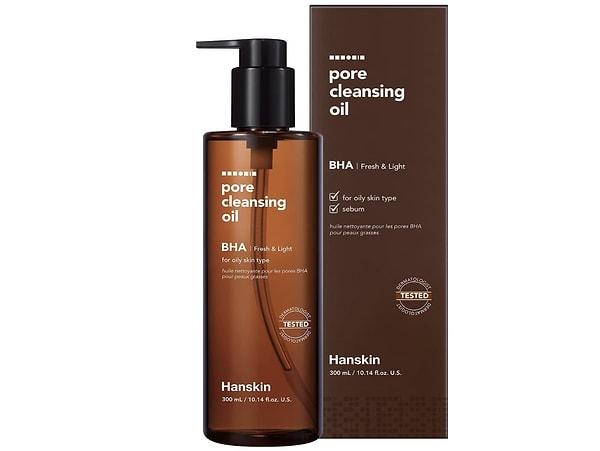 8. Hanskin Pore Cleansing Oil BHA - Karma Ve Yağlı Ciltler İçin Gözenek ve Makyaj Temizleme Yağı