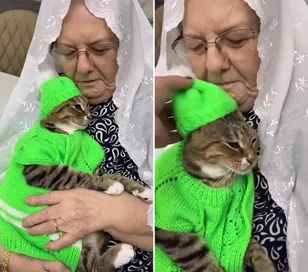 Kedi dostu ile paylaşımlarıyla sık sık viral olan tonton anneannenin Instagram'da 200 binden fazla takipçisi bulunuyor.