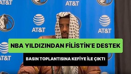 NBA Yıldızı Kyrie Irving, Basın Toplantısına Kefiye ile Çıkarak Filistin'e Desteğini Gösterdi