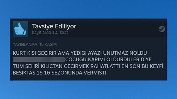 2. Sadece ufak bir not olarak oyunun kimseye zarar vermeden bitirilebildiğini de ekleyelim.