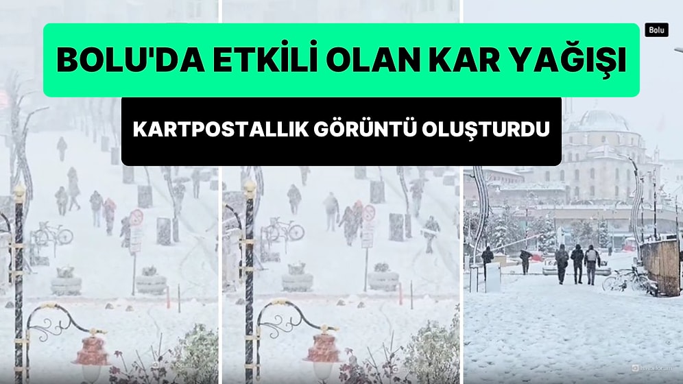 Bolu'da Etkili Olan Kar Yağışı Kartpostallardan Çıkma Bir Kış Manzarasına Neden Oldu