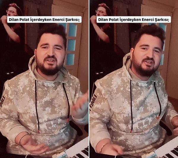 "@ersinertrkofficial" ismiyle TikTok'ta paylaşımlar yapan bir müzisyen de Dilan Polat'ın Enercii şarkısının arabesk versiyonunu yaptı.