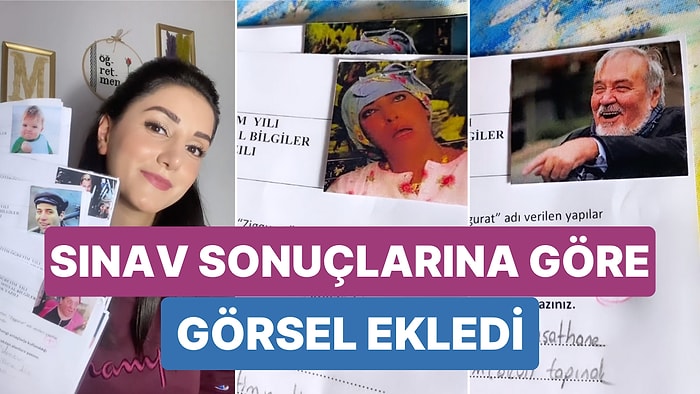 Sınav Kağıtlarına Öğrencinin Aldığı Nota Göre Görseller Ekleyen Yaratıcı Öğretmen