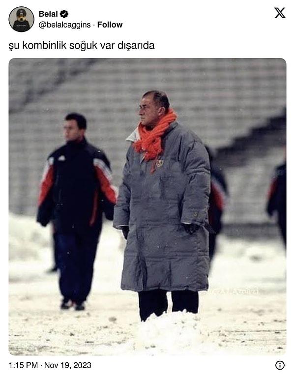 E havalar soğumasıyla Fatih Terim'in ikonik Galatasaray gocuğu kışlıklarla birlikte yaz başında kaldırıldığı yüklükten çıkartıldı.