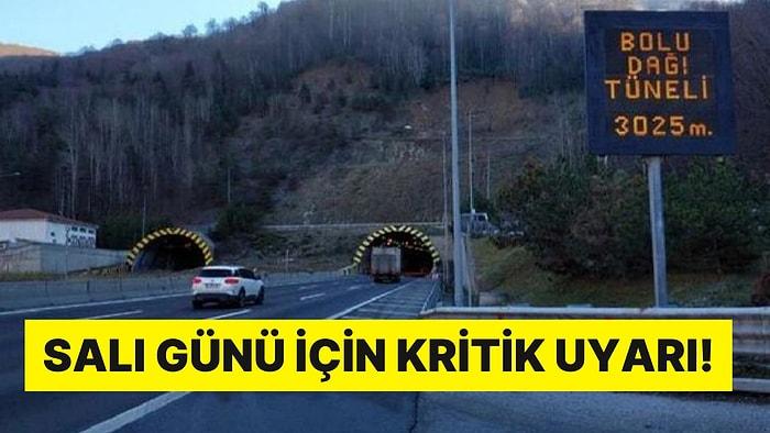Karayolları Genel Müdürlüğü Açıkladı: Bolu Dağı Geçişinin İstanbul Yönü Ulaşıma Kapatılacak