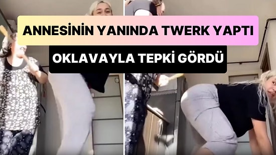 Mutfakta Twerk Yapınca Annesinden Oklava Yiyen Kadın