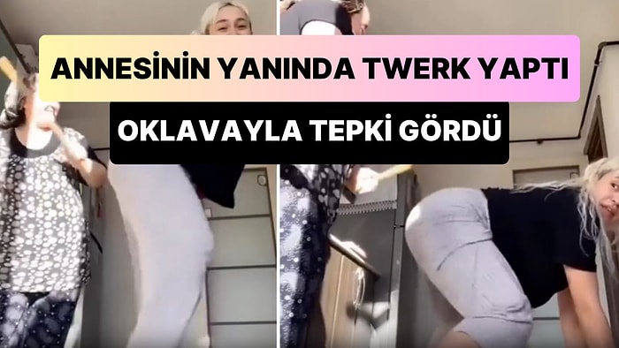 Mutfakta Twerk Yapınca Annesinden Oklava Yiyen Kadın