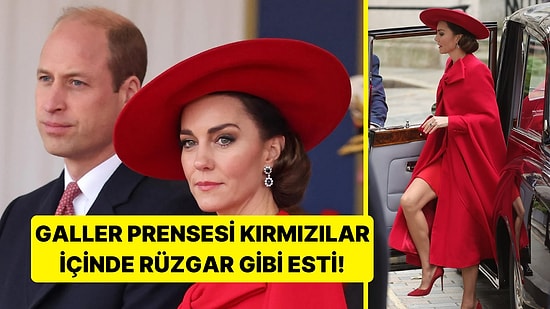 Herkesi Gölgede Bıraktı! Galler Prensesi Kate Middleton Kırmızı Elbisesiyle Büyüledi