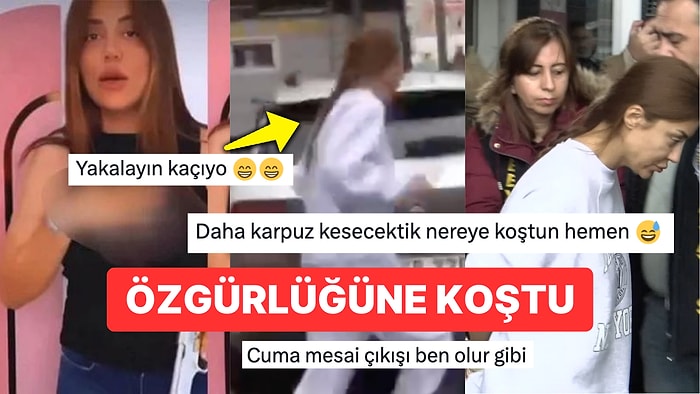 İkinci Kez Gözaltına Alınan Banu Parlak'ın Serbest Kalınca Canını Kurtarmış Gibi Koşması Epey Güldürdü