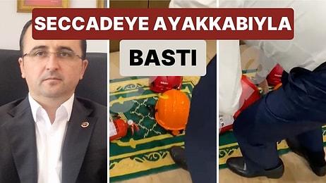 AKP'li Güngören Belediye Başkanı Yardımcısı Baretlerin Sağlamlık Testini Seccade Üzerinde Yaptı