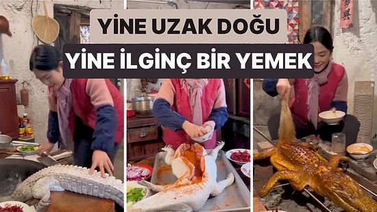 Yine Uzak Doğu Yine İlginç Bir Yemek! Çinli Bir Kadın Timsahla Yaptığı Yemeğin Detaylı Tarifini Paylaştı