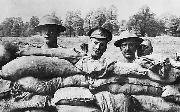 7. 1. Dünya Savaşı sırasında kullanılan sahte insan kafaları.