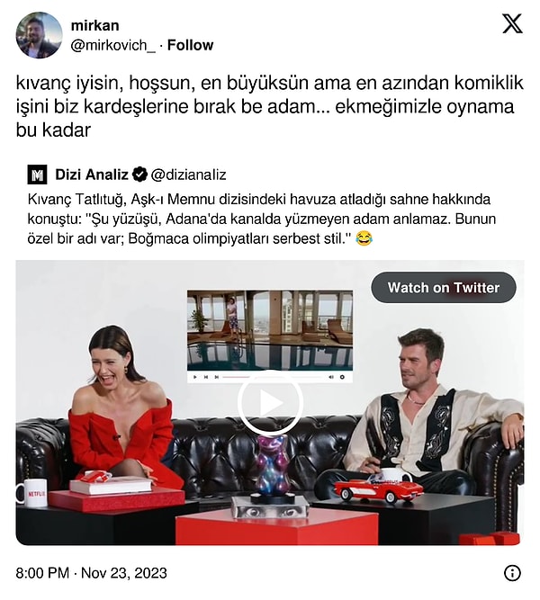 O da çirkinlere kalsın be Kıvanç.