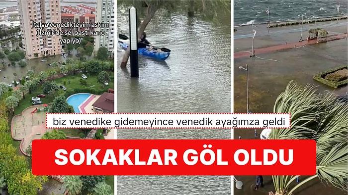 İzmir'de Sokakların Sular Altında Kalmasından Sonra Ortaya Çıkan İlginç Manzaralar