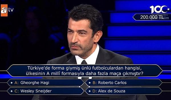 "Kim Milyoner Olmak İster?" yarışmasında sorulan 200.000 TL'lik futbol sorusu sosyal medyanın gündemindeydi.