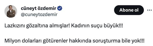 Cüneyt Özdemir ise ironik bir tepki verdi.