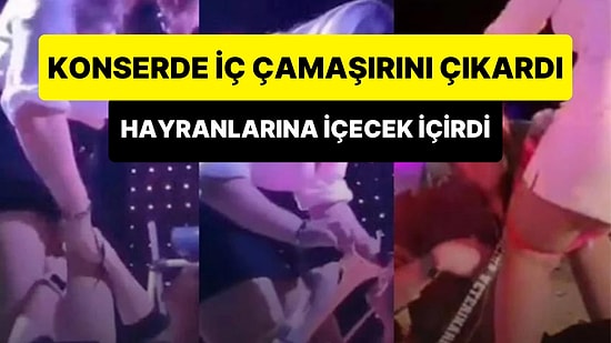 Konserde İç Çamaşırını Çıkararak, Çamaşırın Üzerinden Hayranlarına İçecek İçiren Şarkıcı Gündem Oldu