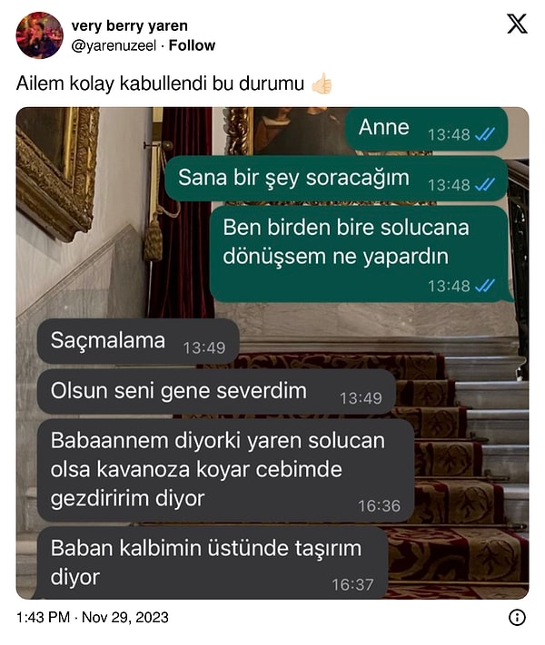 Peki çok sevdiğiniz biri size böyle bir soru yöneltse ne cevap verirsiniz? Ya da siz sorduysanız nasıl bir cevap aldınız?