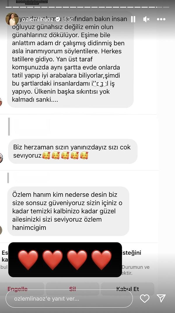 Avukatları Serhat Çetin'in açıklamasını kendi hesabından paylaşan Özlem ve Tayyar Öz, takipçilerinden gelen destek mesajlarını göstermeden de edemedi.