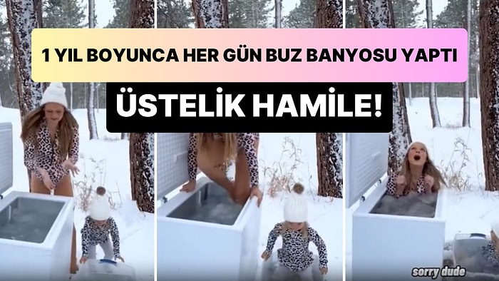 1 Yıl Boyunca Her Gün Buz Banyosu Yaptı: Hamile Kadın ve 3 Yaşındaki Çocuğunu İzlerken Siz Üşüyeceksiniz!