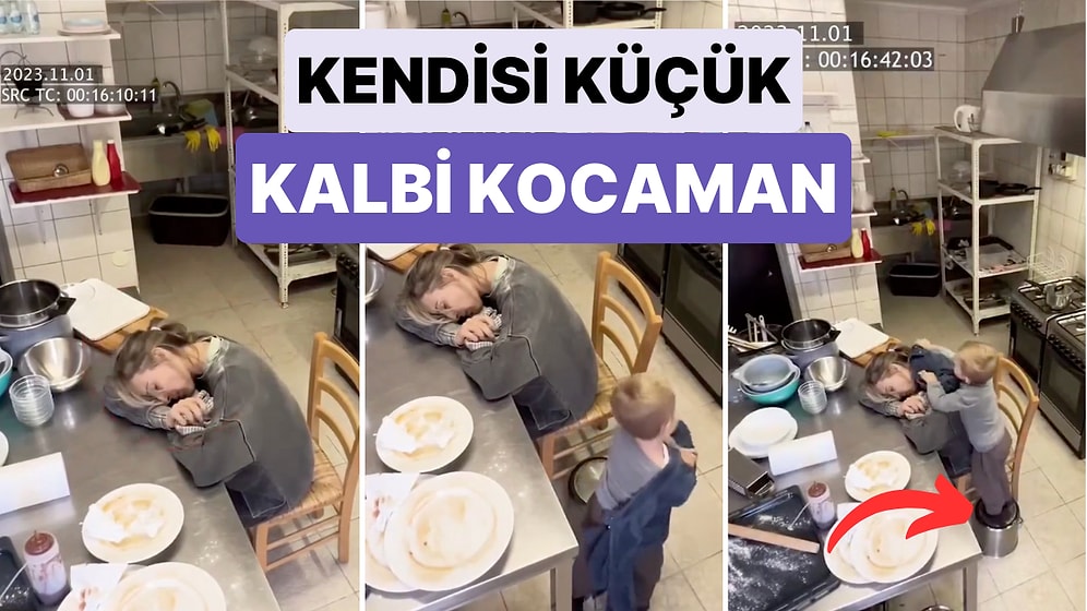 Annesinin Yorgunluktan Uyuyakaldığını Görünce Ceketini Çıkarıp Sessizce Annesinin Üzerine Örten Minik