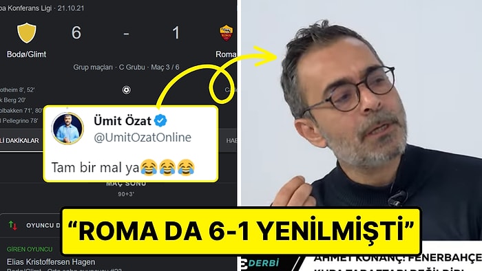 Ümit Özat'tan Fenerbahçe'nin 6-1'lik Şok Yenilgisi için Roma Benzetmesi Yapan Ahmet Ercanlar'a Sert Tepki