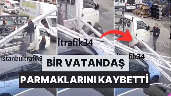 İstanbul'da Malzeme Yüklenen Bir Kamyona Başka Bir Kamyon Çarpınca Bir Vatandaş Parmaklarını Kaybetti