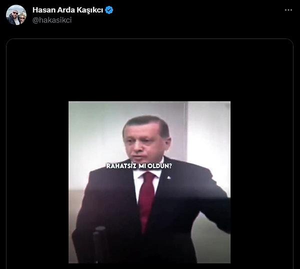 Htalks ile tanıdığımız Kaşıkçı ise Jahrein'e bir Recep Tayyip Erdoğan'ın editi ile yanıt verdi.